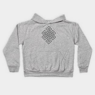 Tibetan Knot in Dark Grey Kids Hoodie